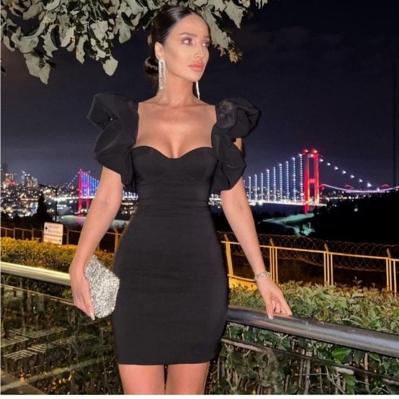 ZARA VOLUMINOUS SHORT DRESS - Picture 6 of 9